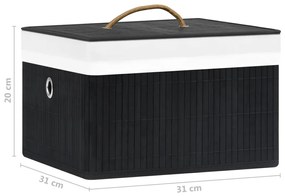 Caixas de arrumação 4 pcs bambu preto