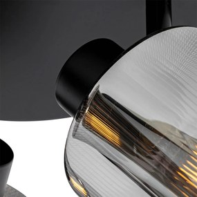 LED Foco de teto inteligente preto com vidro fumê redondo 3 luzes ajustável incl. 3 WiFi A60 - Laura