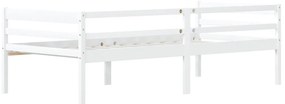 Estrutura de cama em pinho maciço 90x200 cm branco