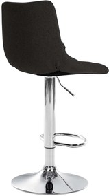 Conjunto de 2 bancos altos Jerry em tecido com estrutura cromada 87-108,5 x 43 x 46,5 cm Preto