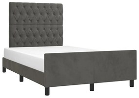 Estrutura de cama sem colchão 120x190 cm Veludo cinza escuro