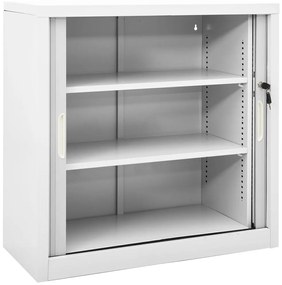 Armário com porta deslizante aço 90x40x90 cm cinzento
