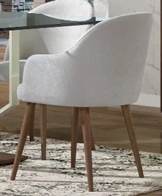Cadeira Estofada com Apoios de Braços sintraa - Estrutura madeira frente alto brilho