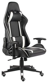 Cadeira de gaming giratória PVC branco