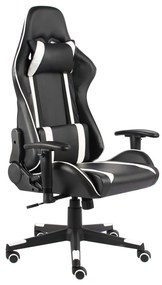 vidaXL Cadeira de gaming giratória PVC branco
