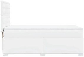 Cama com molas/colchão 80x200 cm couro artificial branco