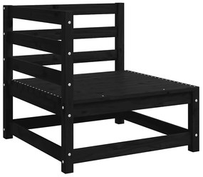 2 pcs conjunto lounge de jardim pinho maciço preto