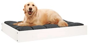 Cama para cães 71,5x54x9 cm madeira de pinho maciça branco
