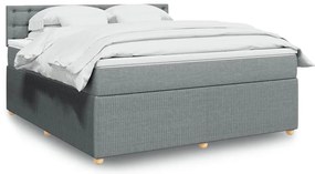 vidaXL Cama com molas/colchão 180x200 cm tecido cinzento-claro