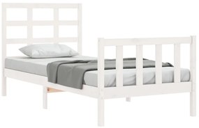 Cama sem colchão 100x200 cm madeira de pinho maciça branco