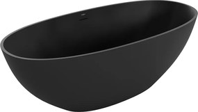 Mexen Bari banheira livre em conglomerado 165 x 75 cm, preto mate - 57221657570