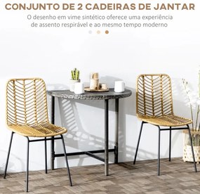 Conjunto de 2 Cadeiras Cardini em Vime - Design Natura
