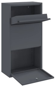 Caixa de Correio para Pacotes Antracite 44x22x82 cm Aço