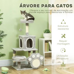 PawHut Arranhador para Gatos 110 cm Arranhador para Gatos Torre para G