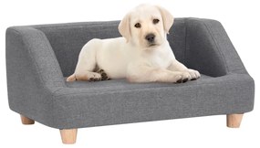 vidaXL Sofá para cães 95x63x39 cm linho cinzento