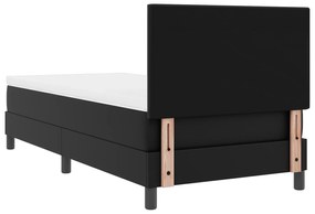 Cama Box vidaXL com Colchão Preta 90x200 cm de Couro Sintético, Cabece