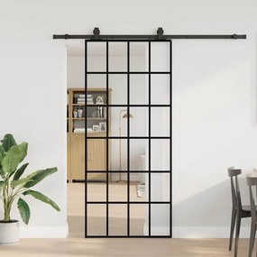 Porta deslizante c/ conj. ferragens 90x205cm vidro ESG preto