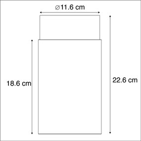 Candeeiro de teto moderno preto 22,6 cm IP44 - Jarra Moderno