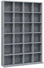 HOMCOM Móvel de Armazenamento Multimídia 480 CD/ 312 DVD Biblioteca em Madeira com Prateleiras Ajustáveis 89x130,5 cm Cinza | Aosom Portugal