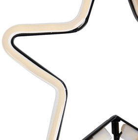 Holofote de chão de néon de Natal Estrela Amarela Incl. LED com temporizador IP44 - Fura