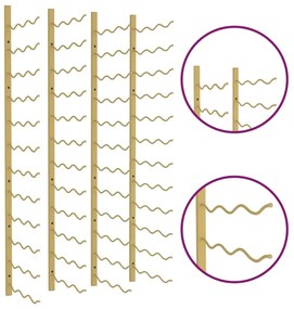 Garrafeira de parede para 36 garrafas 2 pcs ferro dourado