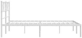 Estrutura de cama com cabeceira 120x190 cm metal branco
