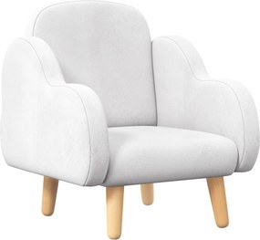 ZONEKIZ Poltrona para Crianças em Forma de Nuvem com Tato Suave para Crianças de 1,5-5 Anos Carga Máxima 40 kg 46x51x55 cm Branco | Aosom Portugal