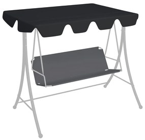 vidaXL Toldo suplente p/ baloiço de jardim 150/130x105/70 cm preto