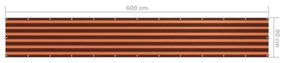 Tela de varanda 90x600 cm tecido Oxford laranja e castanho