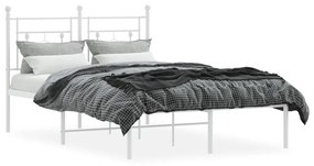 Estrutura de cama com cabeceira 120x200 cm metal branco