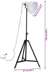 Candeeiro de pé 25 W 61x61x90/150 cm E27 branco