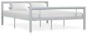 vidaXL Estrutura de cama 160x200 cm metal cinzento e branco