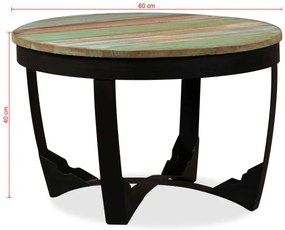 Mesa de centro madeira reciclada maciça 60x40 cm