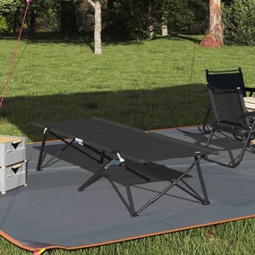 vidaXL Cama de Sol Dobrável com Bolsa de Transporte Preta Tecido Oxford 600D