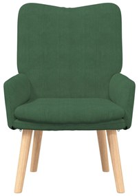 Poltrona Relaxante vidaXL Verde Selva em Tecido Veludo