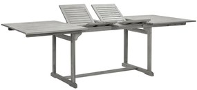 vidaXL Mesa de jantar p/ jardim (160-240)x100x75 cm acácia maciça