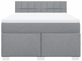 Cama com molas/colchão 160x200 cm tecido cinzento-claro