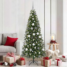 vidaXL Árvore de Natal Artificial com 300 LEDs Verde 180 cm PE e PVC