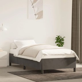 Estrutura de cama sem colchão 90x200 cm veludo cinzento-escuro