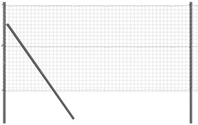 Cerca Euro com 7 postes 1,4 x 10 m em aço galvanizado cinza