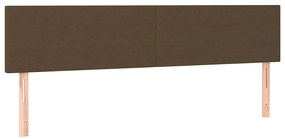 Cama box spring c/ colchão/LED 120x190cm tecido castanho-escuro