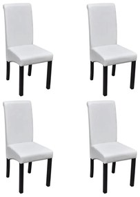 vidaXL Cadeiras de jantar 4 pcs couro artificial branco