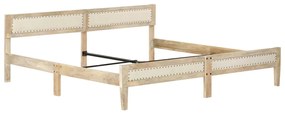 Estrutura de cama 200 cm madeira de mangueira maciça
