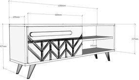 Móvel TV Venedik – Branco – 120 cm x 43,7 cm x 29,5 cm