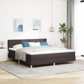 vidaXL Cama Box Spring com Colchão Castanha 180x200 cm Tecido