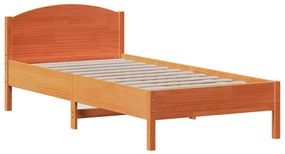 Cama sem colchão 90x200 cm pinho maciço castanho-mel