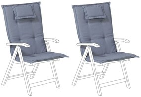 Conjunto de 2 almofadas para cadeira de jardim azuis TOSCANA/JAVA Beliani