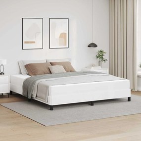 vidaXL Cama Outros Branco Puro 180 x 200 cm Couro sintético