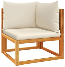 10 pcs conjunto de sofás de jardim com almofadões acácia maciça