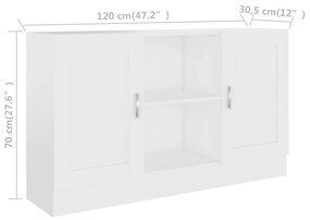 Aparador Real de 120 cm - Branco - Design Moderno